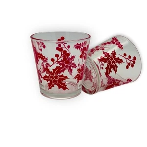 Omniacasa Pungitopo – Set 6 Bicchieri Vetro Trasparente Decoro Rosso Natale - Foto 1 di 6