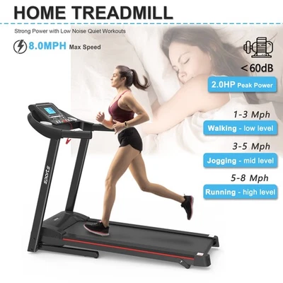 Fitshow App Folding Treadmill 2.0HP 8MPH Incline Bluetooth 250lbs Home Gym - Image 1 of 4