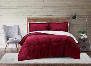 Truly Soft Cuddle Warmth Polyester Full/Queen Comforter Set in Cabernet - Picture 1 of 3