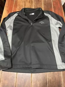 Callaway Men’s Size Large Black Fleece 1/4 Zip Mock Neck Pullover Golf Nice - Picture 1 of 10