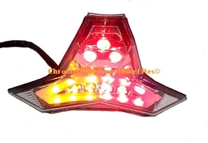 Luz trasera LED integrada Ninja ZX-10R 2016+; freno y gira con lente ahumada ZX10 - Imagen 1 de 4