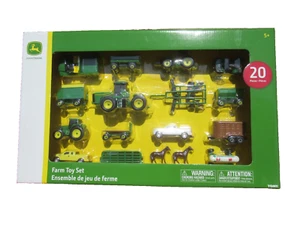 John Deere 20 piece Farm Toy Set by Tomy No. LP64813 in original box 1:64 scale - Picture 1 of 13