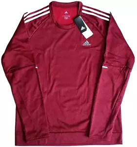 Adidas Men's Sweatshirt Pullover Shirt Large Red Athletic Reflective Climawarm - Picture 1 of 11