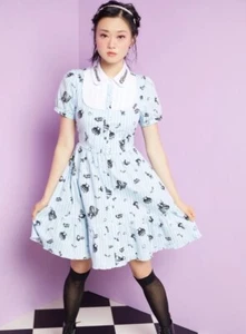 DISNEY Alice In Wonderland Curiouser & Curiouser Collared Mini Dress Size Medium - Picture 1 of 9