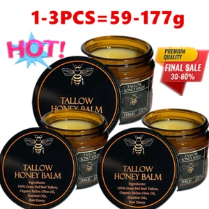 Organic Grass-Fed Beef Tallow Balm with Honey- Moisturize Skin Cream Health 1-3X - Picture 1 of 21