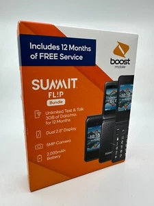 New/Sealed Boost Mobile Summit Flip Bundle - 12 Months of Boost Service Included - Picture 1 of 5