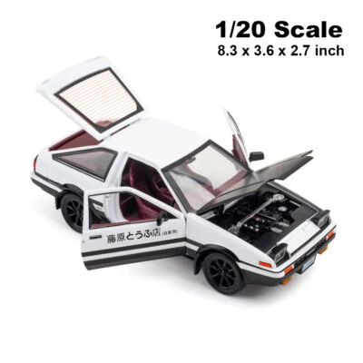1:20 Initial D Toyota TRUENO AE86 Diecast Model Car Toy Sound&Light Collectible - Image 1 of 4