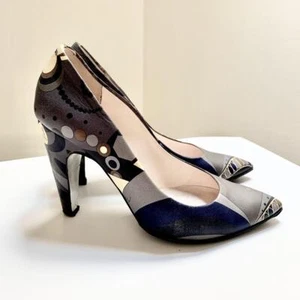 EMILIO PUCCI Pumps high heels women's shoes Black Gray EU35 US4.5 - Picture 1 of 4