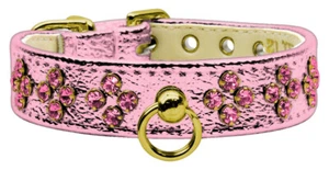 Pink Metallic Tiara Dog Collar Rhinestone Crystal Jewel Handmade Stunning Bling! - Picture 1 of 2