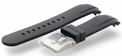 NUEVO 22mm Genuino TW Acero Negro Goma Reloj Correa Correa y Hebilla CURVADA - TW13A Foto 1 de 4