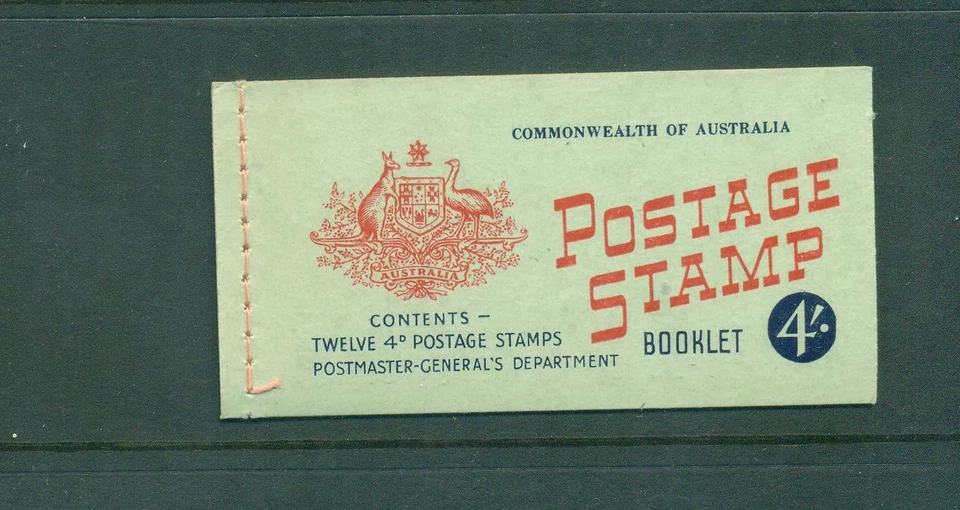 Australia 1957- 1959 4s with Wax interleaves QEII   Booklet SG SB34a - Image 1 of 1