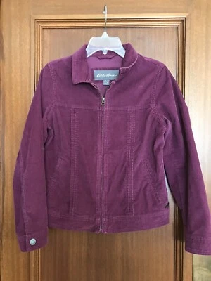Chaqueta vaquera de pana Eddie Bauer, pequeña para mujer, nueva sin etiquetas, cremallera frontal, viola Foto 1 de 4