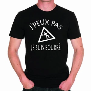 T-shirt HOMME J'PEUX PAS JE SUIS BOURRE - Imagen 1 de 3