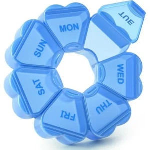 Large Weekly Pill Organizer 7Day Vitamin Case Large Capacity Compartments,blue - Picture 1 of 1