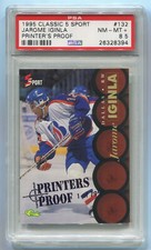 1995 Classic Printer's Proof #/795 132 Jarome Iginla RC Rookie Card PSA 8.5 HOF