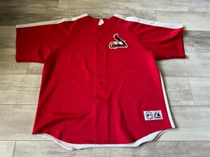 VTG Red MAJESTIC GENUINE ST LOUIS CARDINALS MLB JERSEY 3XL 3X Made In USA - Picture 1 of 13