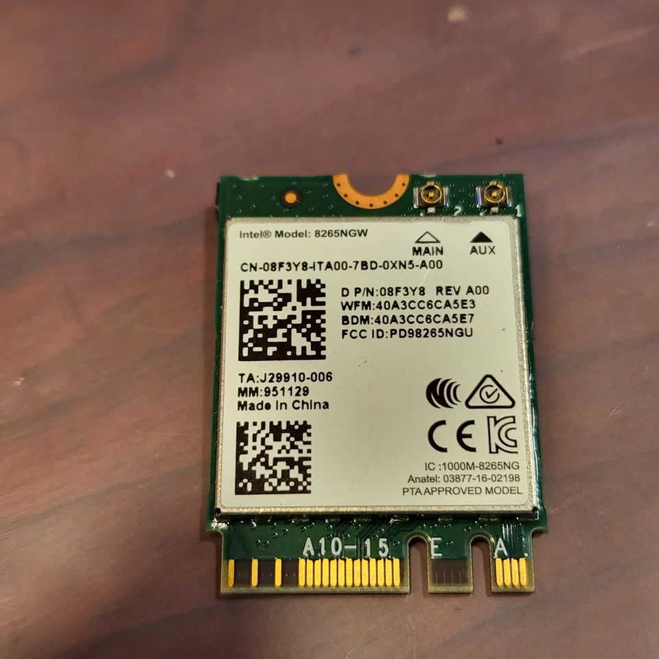 Tarjeta Wifi inalámbrica de doble banda Precision 5520 7510 7520 7710 8265NGW 4465 Foto 1 de 1