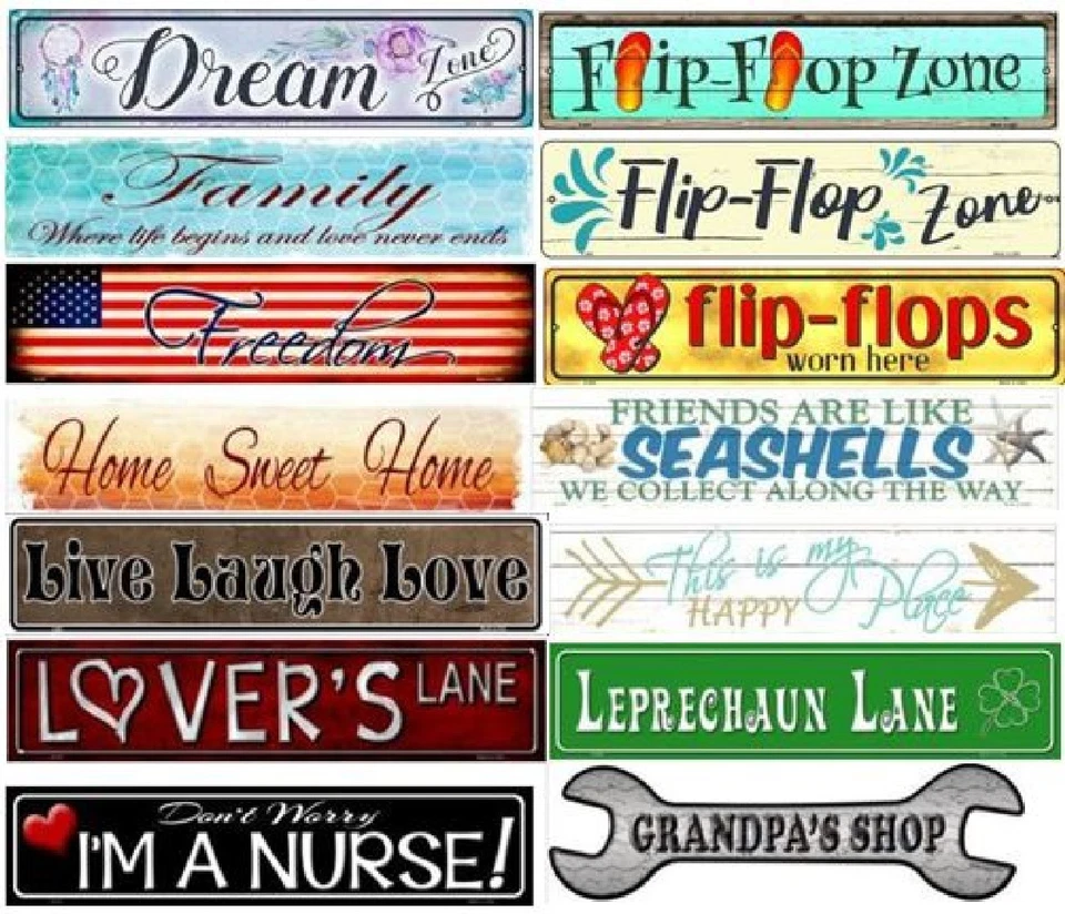 "Letreros de metal aluminio, 18"" Tin Love Family Home Vacaciones Verano EE. UU. NUEVOS" Foto 1 de 1