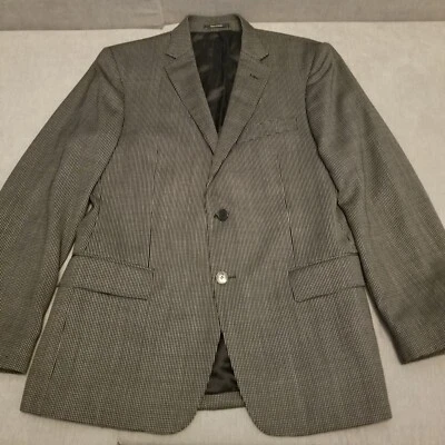 Versace Collection Wool Dual Vent Black White Geometric Blazer Jacket 50/40 US - Image 1 of 4