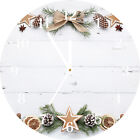Tulup Glass Wall Clock fi30cm Art Print - White - Christmas Holiday Gingerbread