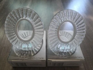 2x Circleware Oval Sea Shell Design Glass Picture Frame Made in Italy - Picture 1 of 4