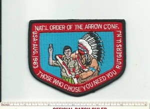 CE SCOUT BSA 1983 NOAC OA NATIONALE KONFERENZ AUFNÄHER PB RUTGERS NJ ORDER PFEIL!! - Bild 1 von 1