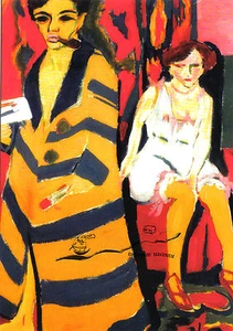 Kunstpostkarte - Ernst Ludwig Kirchner: Selbstbildnis mit Modell - Picture 1 of 1