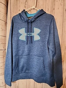 Under Armour Hooded Pullover Sweatshirt Sz:M Hoodie Loose ColdGear Cool Blue - Picture 1 of 17