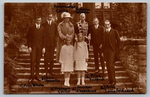 Postcard Wilhelm German Crown Prince with Wife Children Photo c.1921 Germany - Picture 1 of 2