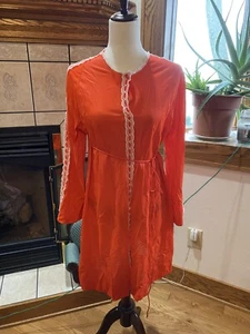 Vintage orange 1970s silky/polyester robe - Picture 1 of 3