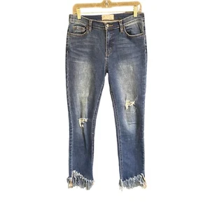 Free People Jeans Damen Größe 28 tolle Höhen High Waist Distressed ausgefranster Saum - Bild 1 von 10