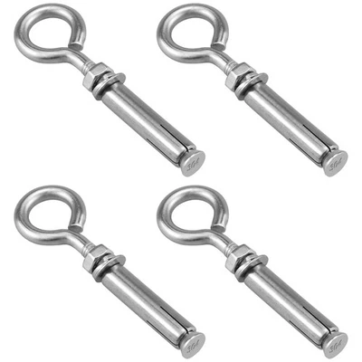 AIFEIER ET 5/16" Concrete Wall Anchor Eyebolt Screw, 304 Stainless Steel Expansion Hook