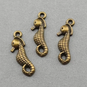 Dijes de caballito de mar de metal tono bronce 10 piezas - Imagen 1 de 2