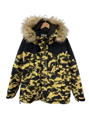 A BATHING APE down Jacket Khaki XL Used - Image 1 of 4
