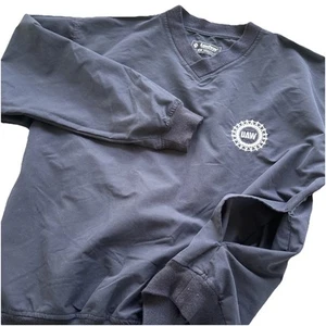 Pullover cortavientos LANDWAY UAW talla M Union hecho en EE. UU. Nylon bolsillos con cuello en V - Imagen 1 de 13