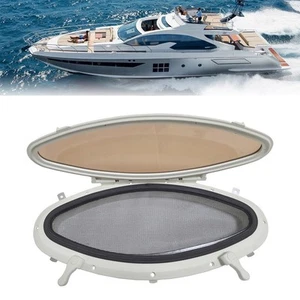 Oval Shape RV Boat Portlight with Internal Opening Locking Fixed Handle - Picture 1 of 8