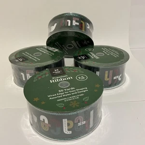 4 New Member's Mark Wired Edge Holiday Ribbon 2.5 “ x 50 Yards - Peace On Earth - Picture 1 of 14