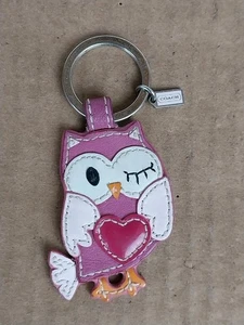 Coach Portachiavi Gufo in Pelle Rosa Portachiavi Accessorio Portachiavi - Foto 1 di 3