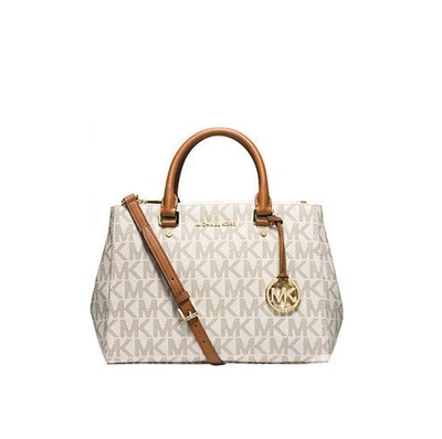 NUEVO BOLSO GRANDE MICHAEL KORS Sutton MK monograma-vainilla/oro $348 Foto 1 de 4
