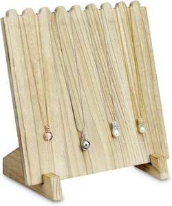 MOOCA Wooden Plank Necklace Jewelry Display Stand for 8 Necklaces, Oak - Picture 1 of 8