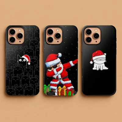 Divertida Funda de Teléfono de Navidad, Papá Noel, Gato Vacaciones Funda de Teléfono 2025 Foto 1 de 4