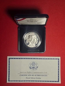 2001-P American Buffalo Proof Silver Dollar - COA - W/Box - Picture 1 of 1