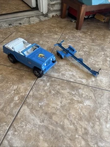 Vintage Blue Tonka Jeepster & Trailer - Picture 1 of 3