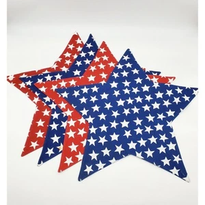 8 Red White & Blue Fabric Stars Banner Patriotic Election 4th July American Flag - Picture 1 of 4