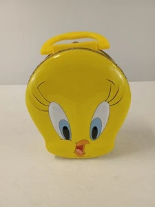 Fiambrera metálica Tweety Bird lata - Estuche coleccionable amarillo Looney Tunes con mano - Imagen 1 de 8