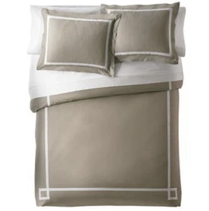 Happy Chic by Jonathan Adler King Duvet Set Taupe And White Duvet & 2 Cases - Picture 1 of 11