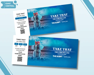 Personalised Take That Souvenir Ticket: Custom Concert Gift (Print) - Image 1 of 4