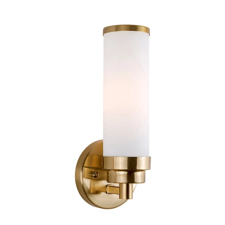 Forte Lighting Morgan 1 Light Wall Sconce, Soft Gold/Satin Opal - 5064-01-12 - Image 1 of 1