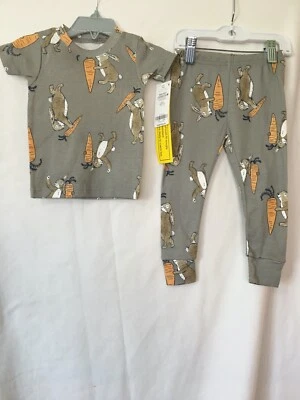 Nuevo con etiquetas Juego de Pijama Carter's Bunny Rabbit Zanahoria Gris Niño 5,6,7,10,12,14 Pascua Foto 1 de 2