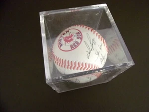 Collectible Red Sox Signed Baseball In Plastic Case - Picture 1 of 9